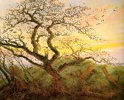 Caspar David Friedrich Tree with crows painting